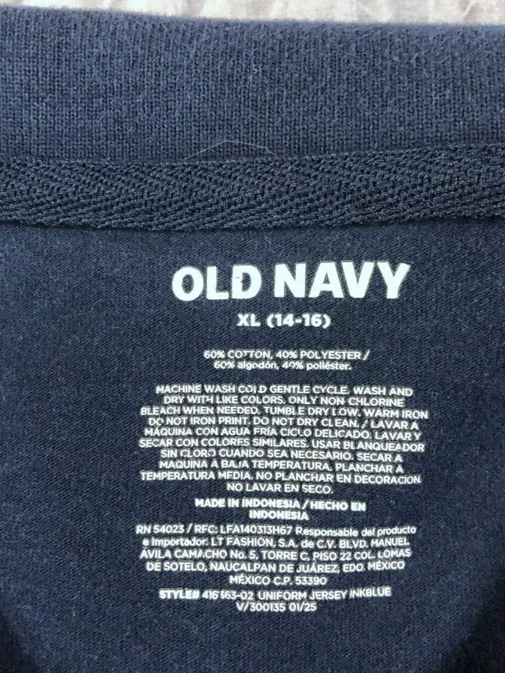 4/$15 Old Navy Polo Shirt Boy XL 14 -16 Blue Classic School Uniform Preppy